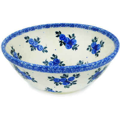 Polish Pottery Bowl 7&quot; Blue Berry Special UNIKAT
