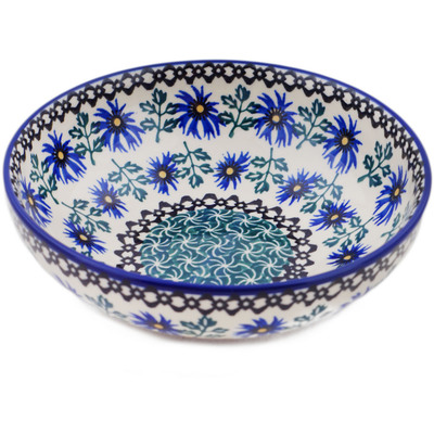 Polish Pottery Bowl 7&quot; Blue Chicory