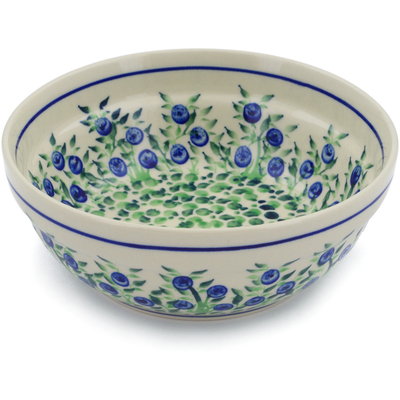 Polish Pottery Bowl 7&quot; Blue Dream