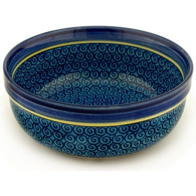 Polish Pottery Bowl 7&quot; Blue Galaxy