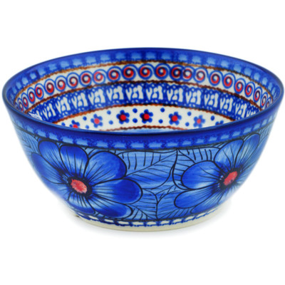 Polish Pottery Bowl 7&quot; Blue Heaven
