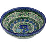 Polish Pottery Bowl 7&quot; Blue Meadow UNIKAT