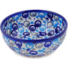 Polish Pottery Bowl 7&quot; Blue Peacock Eye