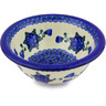 Polish Pottery Bowl 7" Blue Poppies