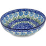 Polish Pottery Bowl 7&quot; Blue Rosette Wreath