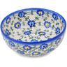 Polish Pottery Bowl 7&quot; Blue Thistle Beauty
