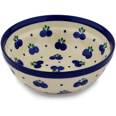 Polish Pottery Bowl 7&quot; Blueberry Hill