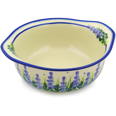 Polish Pottery Bowl 7&quot; Bluebonnet Fields