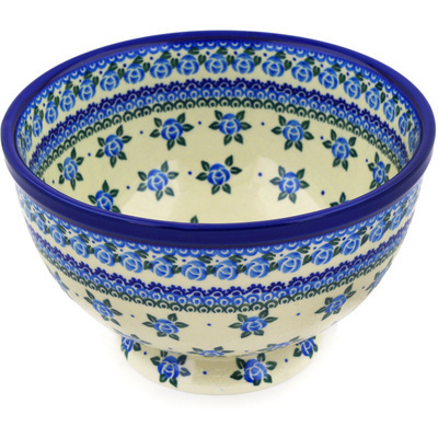 Polish Pottery Bowl 7&quot; Bluebuds