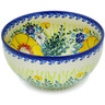 Polish Pottery Bowl 7&quot; Bright Blooms UNIKAT