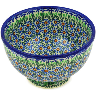 Polish Pottery Bowl 7&quot; Cactus UNIKAT