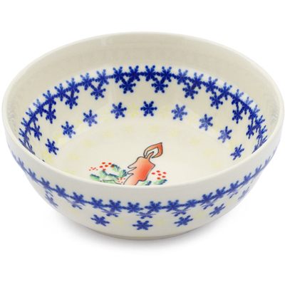 Polish Pottery Bowl 7&quot; Christmas Candle