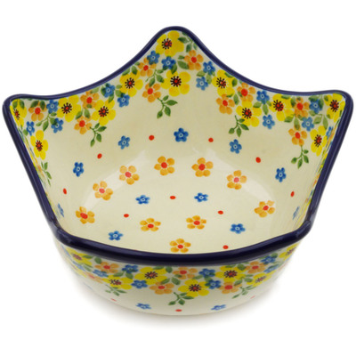 Polish Pottery Bowl 7&quot; Country Spring