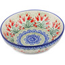 Polish Pottery Bowl 7&quot; Crimson Bells
