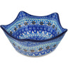 Polish Pottery Bowl 7&quot; Crocheted Granny Squares