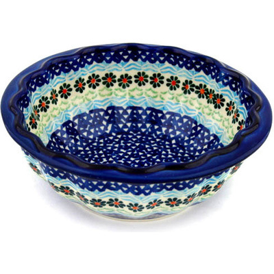 Polish Pottery Bowl 7&quot; Daisies By The Sea