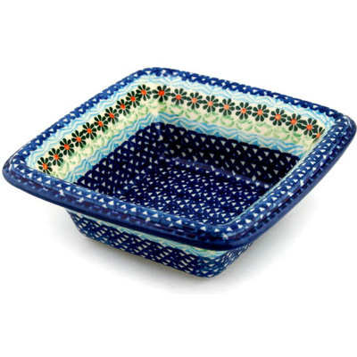 Polish Pottery Bowl 7&quot; Daisies By The Sea