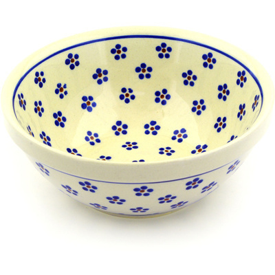 Polish Pottery Bowl 7" Daisy Dots
