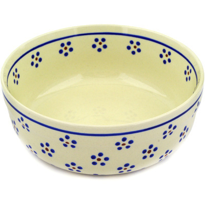 Polish Pottery Bowl 7&quot; Daisy Dots
