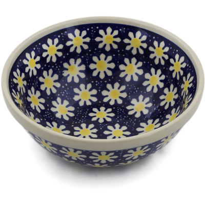 Polish Pottery Bowl 7" Daisy