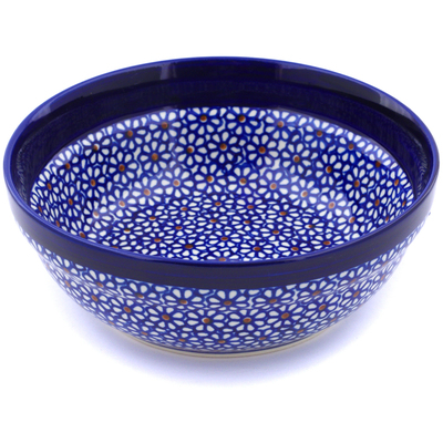 Polish Pottery Bowl 7&quot; Dizzy Daisies