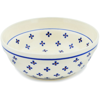 Polish Pottery Bowl 7&quot; Dotted Daisy