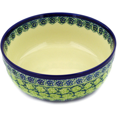 Polish Pottery Bowl 7&quot; Emerald Forest