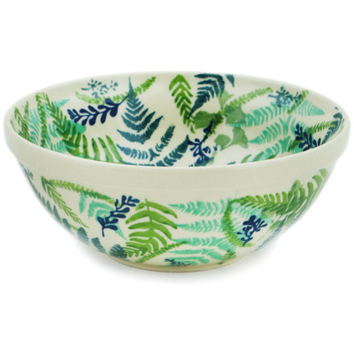 Polish Pottery Bowl 7&quot; Fern Frenzy UNIKAT