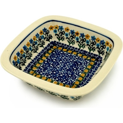 Polish Pottery Bowl 7&quot; Field Of Wildflowers