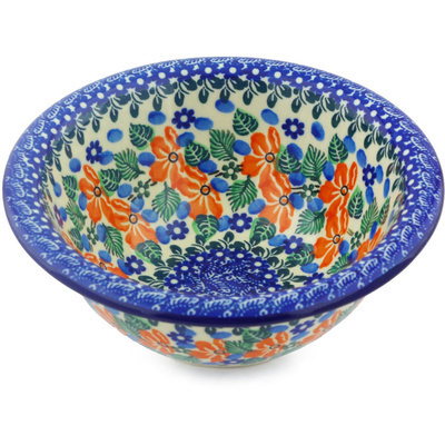Polish Pottery Bowl 7&quot; Floral Dreams UNIKAT