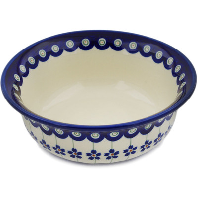 Polish Pottery Bowl 7&quot; Flowering Peacock