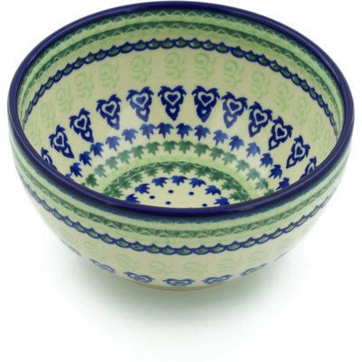 Polish Pottery Bowl 7&quot; Folk Art