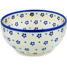 Polish Pottery Bowl 7&quot; Forget Me Not Swirls