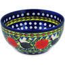 Polish Pottery Bowl 7&quot; Fowl In The Florals UNIKAT