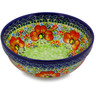 Polish Pottery Bowl 7&quot; Garden Meadow UNIKAT