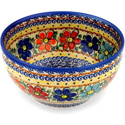 Polish Pottery Bowl 7&quot; Glorious Morning UNIKAT