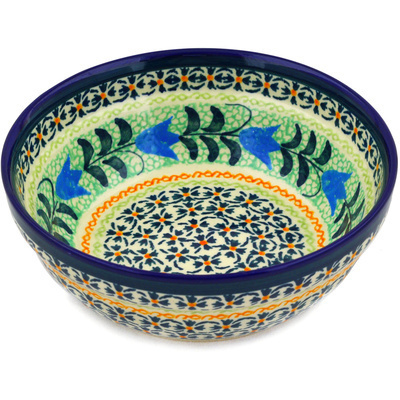 Polish Pottery Bowl 7&quot; Goddess Garland UNIKAT