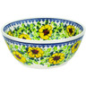 Polish Pottery Bowl 7&quot; Gold Peony UNIKAT