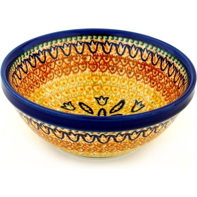 Polish Pottery Bowl 7&quot; Golden Tulip UNIKAT