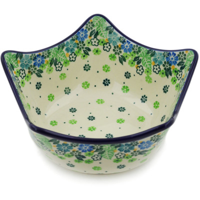 Polish Pottery Bowl 7&quot; Good Luck Wildflowers