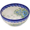 Polish Pottery Bowl 7&quot; Gorgeous Morning Glory UNIKAT