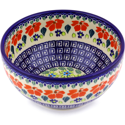 Polish Pottery Bowl 7&quot; Grecian Fields