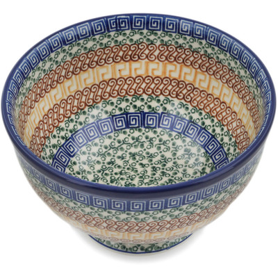 Polish Pottery Bowl 7&quot; Grecian Sea