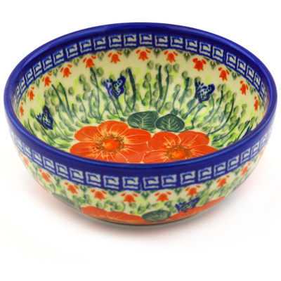 Polish Pottery Bowl 7&quot; Happiness UNIKAT