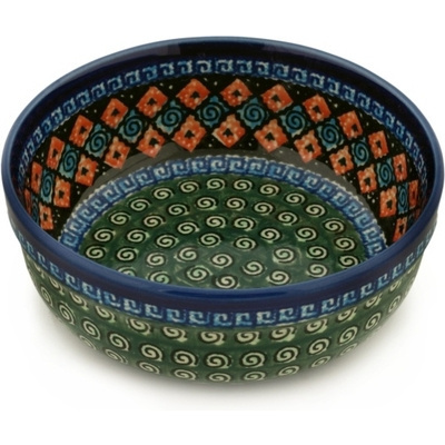 Polish Pottery Bowl 7&quot; Harlequin UNIKAT