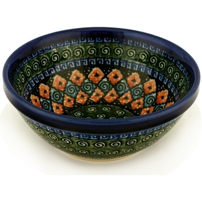 Polish Pottery Bowl 7&quot; Harlequin UNIKAT