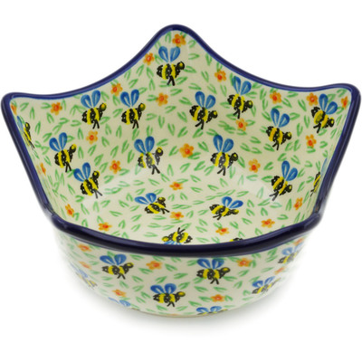 Polish Pottery Bowl 7&quot; Honey Bee