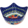 Polish Pottery Bowl 7&quot; Hummingbird Bouquet UNIKAT