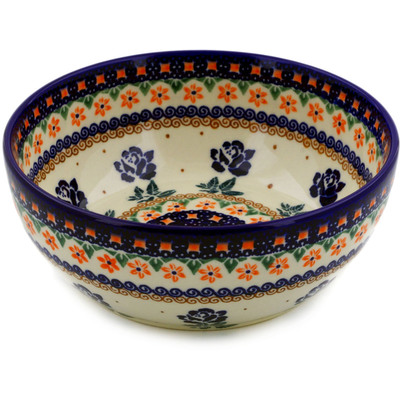 Polish Pottery Bowl 7&quot; In The Circle Of Roses