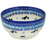 Polish Pottery Bowl 7&quot; Kitty Paw Play Time